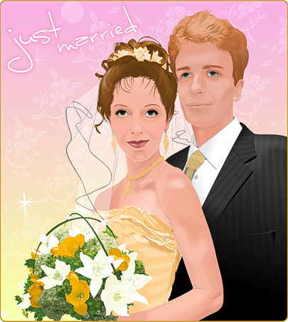 Wedding Portrait, bride and fiance