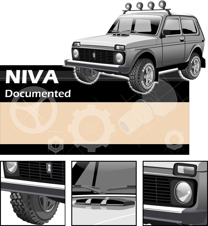 Niva 4x4, vector illustration for eCatalogue, car