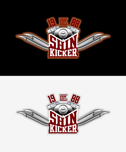 V Twin Logo. Shinkicker pub logo design.