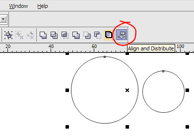 рис. 3 Опция Align and Distribute