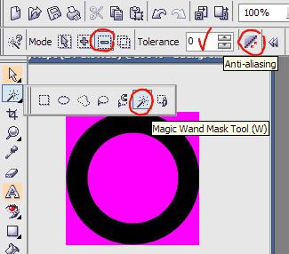 рис. 2.5 Инструменты Magic Wand Mask Tool и Anti-aliasing
