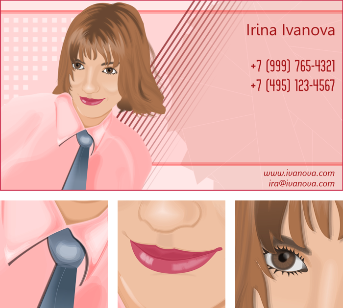 Vizitka Cvetnaya Vektornaya Grafika Illyustraciya Risunok Coreldraw Freehand Interactive Transparency Tool Prozrachnost Portret Vizitka Vizitnaya Kartochka Dizajn Studiya Vectora Ru