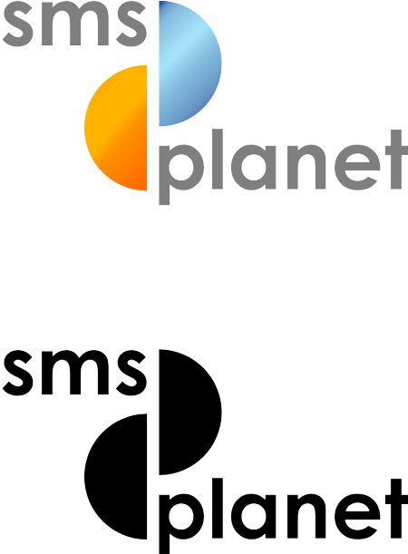 SMSplanet (векторное изображение, цветной, черно-белый, серый, логотип)